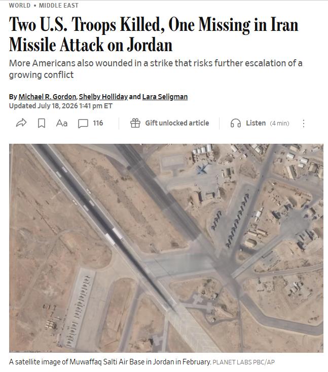 如果继续有美国士兵死亡的新闻，这场战争真的会让懂王非常不好看（已经深陷很难看了。