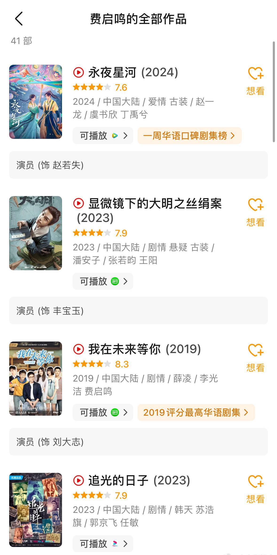 费启鸣资源 费启鸣基本上都是配角，综艺上的比较多，跟真正的投喂资源长大的还是有点