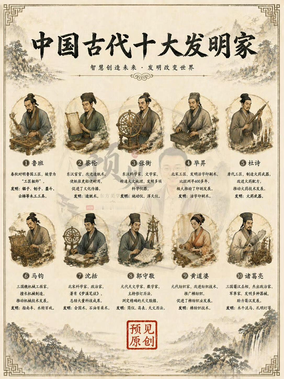 中国不止四大发明，自古从不缺仰望星空、动手造物的先行者。
整理了中国古代十大发明