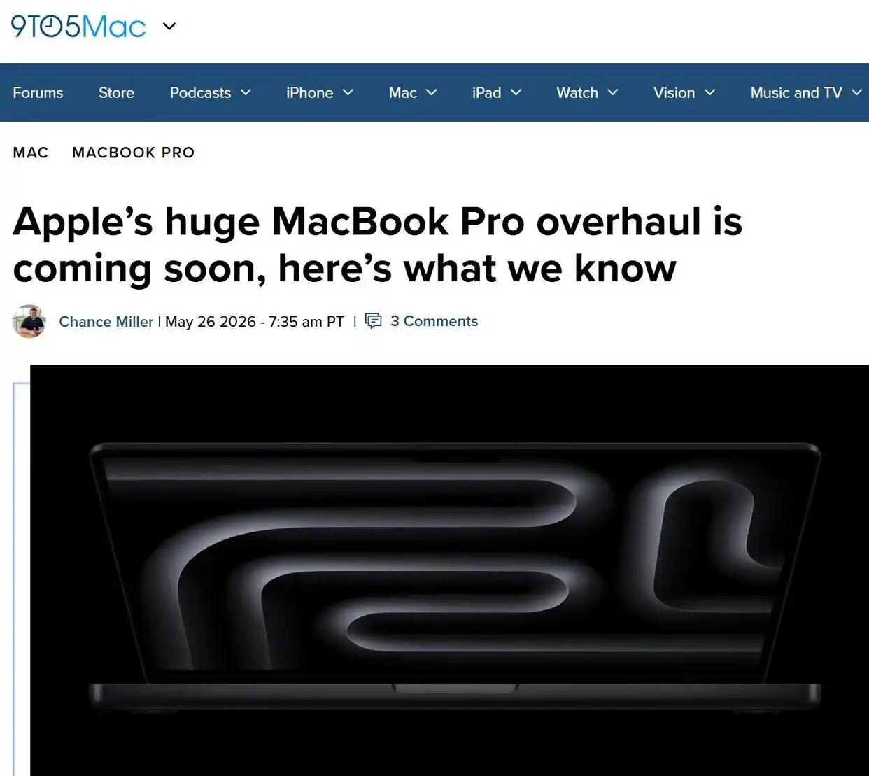 苹果MacBook Pro即将迎来史诗级蜕变！据彭博社爆料，这款“史上最大改款”