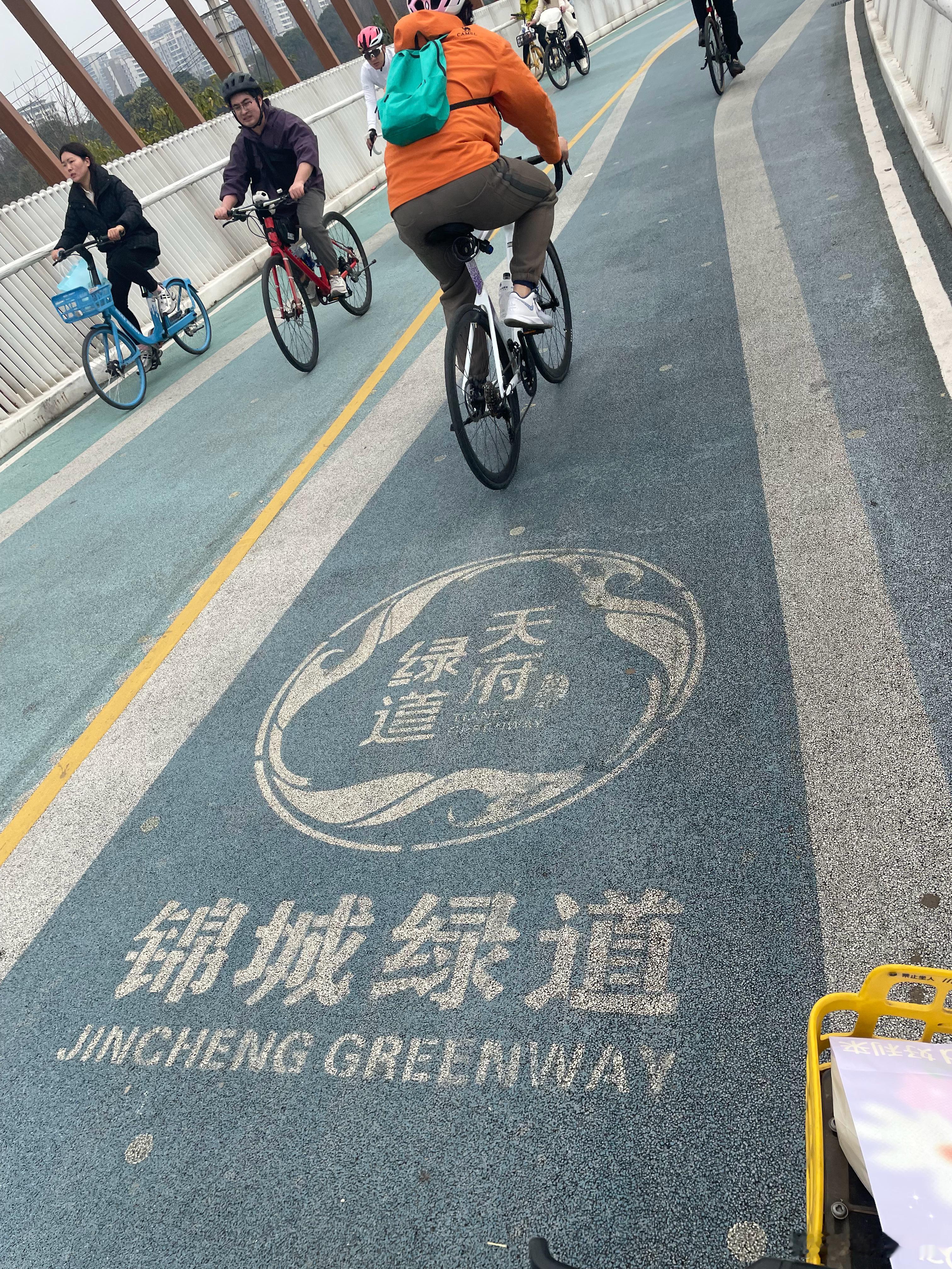 周末全民健身开启🔛扫个应援色小黄车，骑行🚴🏻绿道去了[举手] 