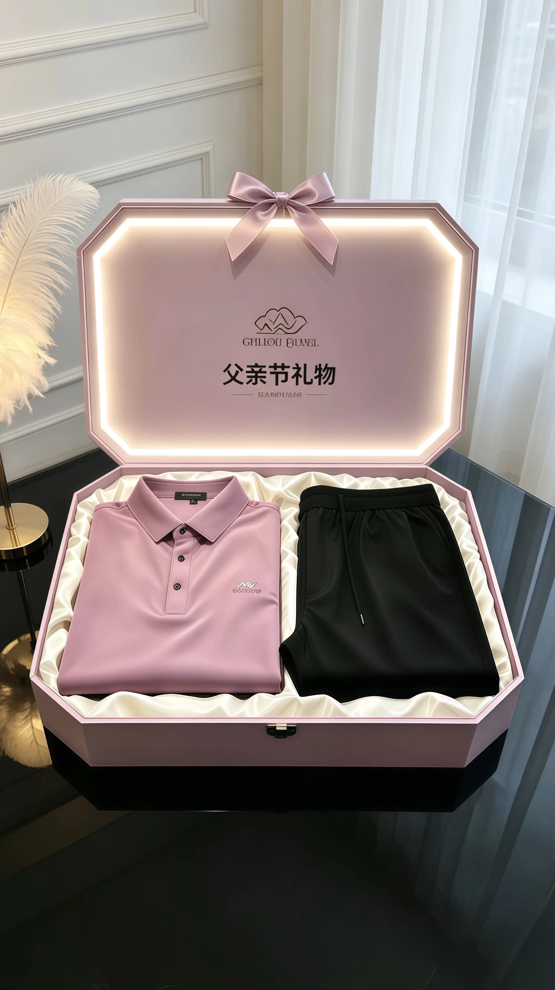父亲节父亲节礼物桑蚕丝套装 冰丝套装 冰丝套装男