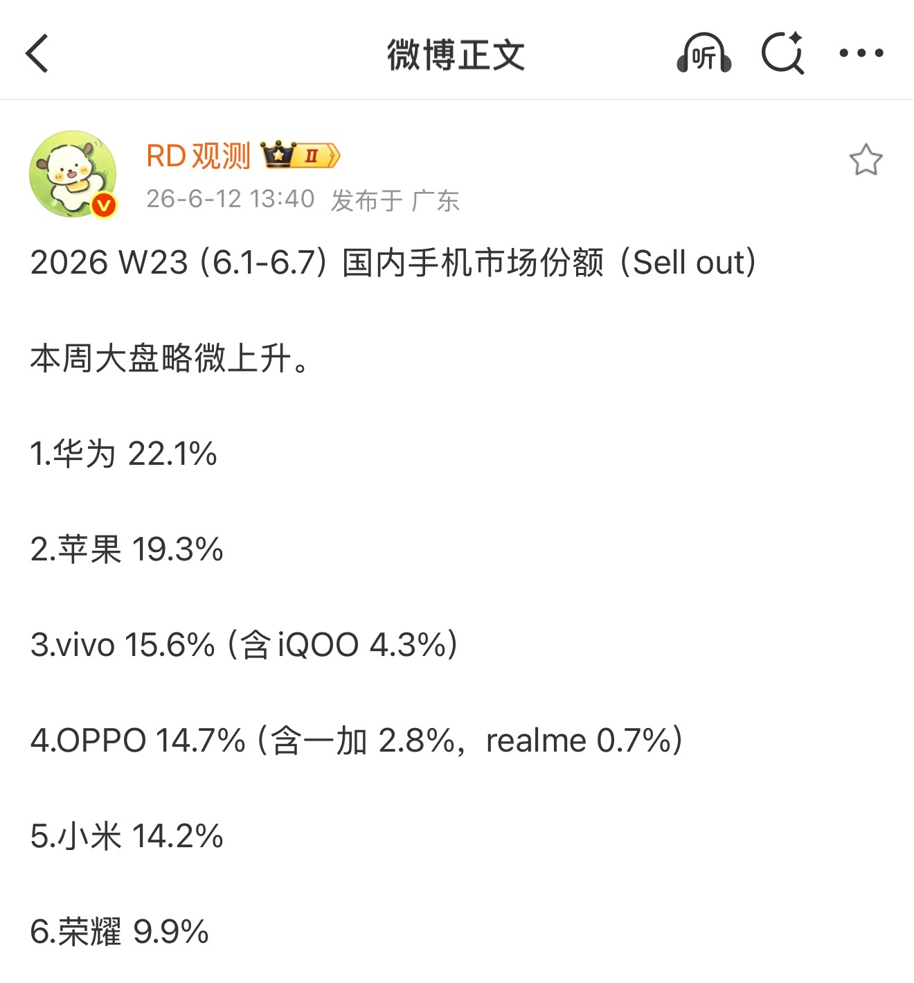 之前都是苹果一直领先，今年华为反超并稳定第一！ 