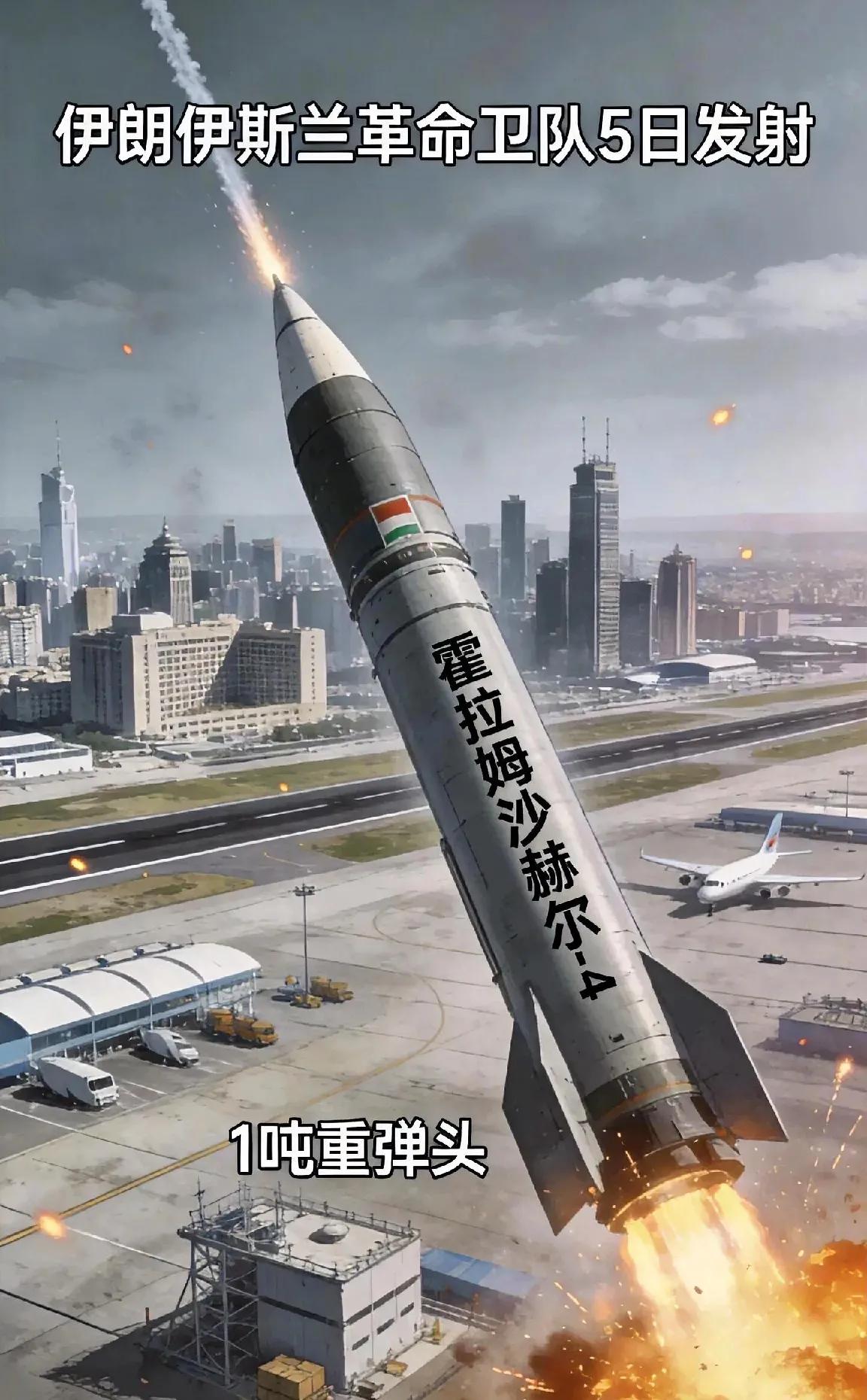 伊朗伊斯兰革命卫队5日说，已发射携带1吨重弹头的超重型“霍拉姆沙赫尔-4”导弹，