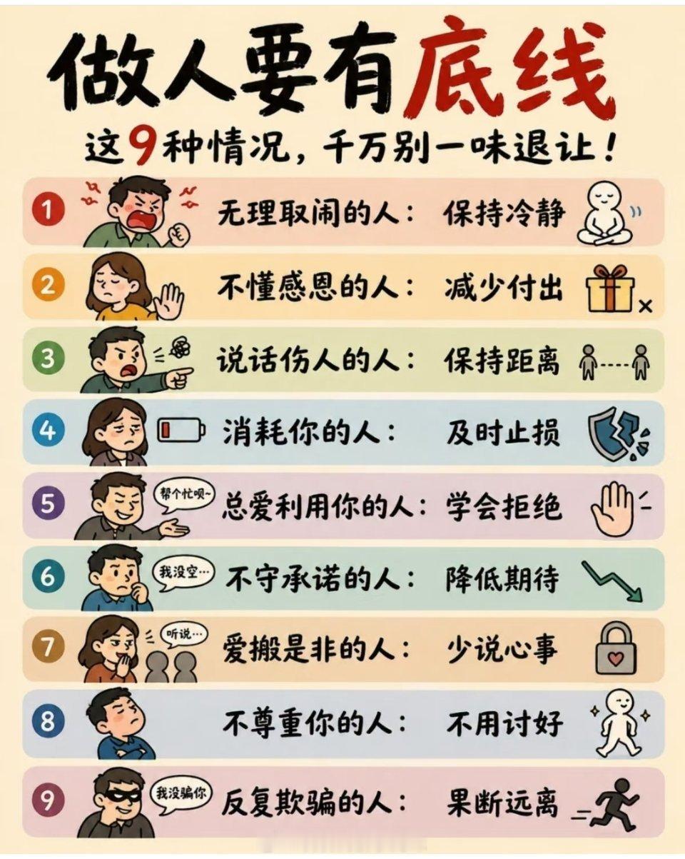 做人要有底线 千万别一味退让 
