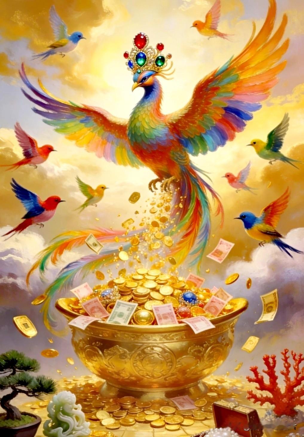 凤凰鸣叫，横财必到。