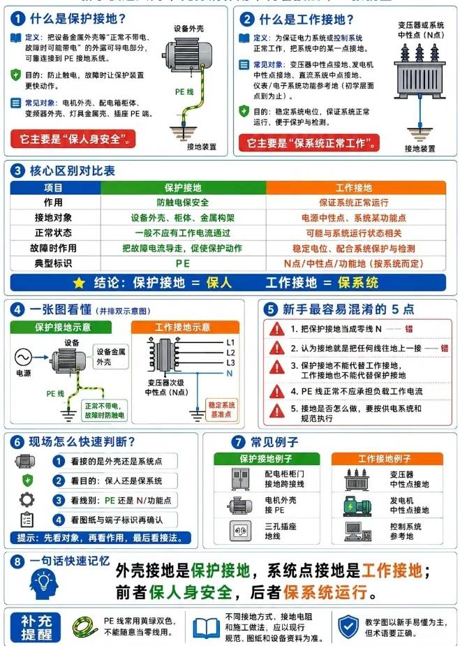 【电工必知】外壳接地和中性点接地，哪个更危险？
👉 保护接地：接的是设备外壳（