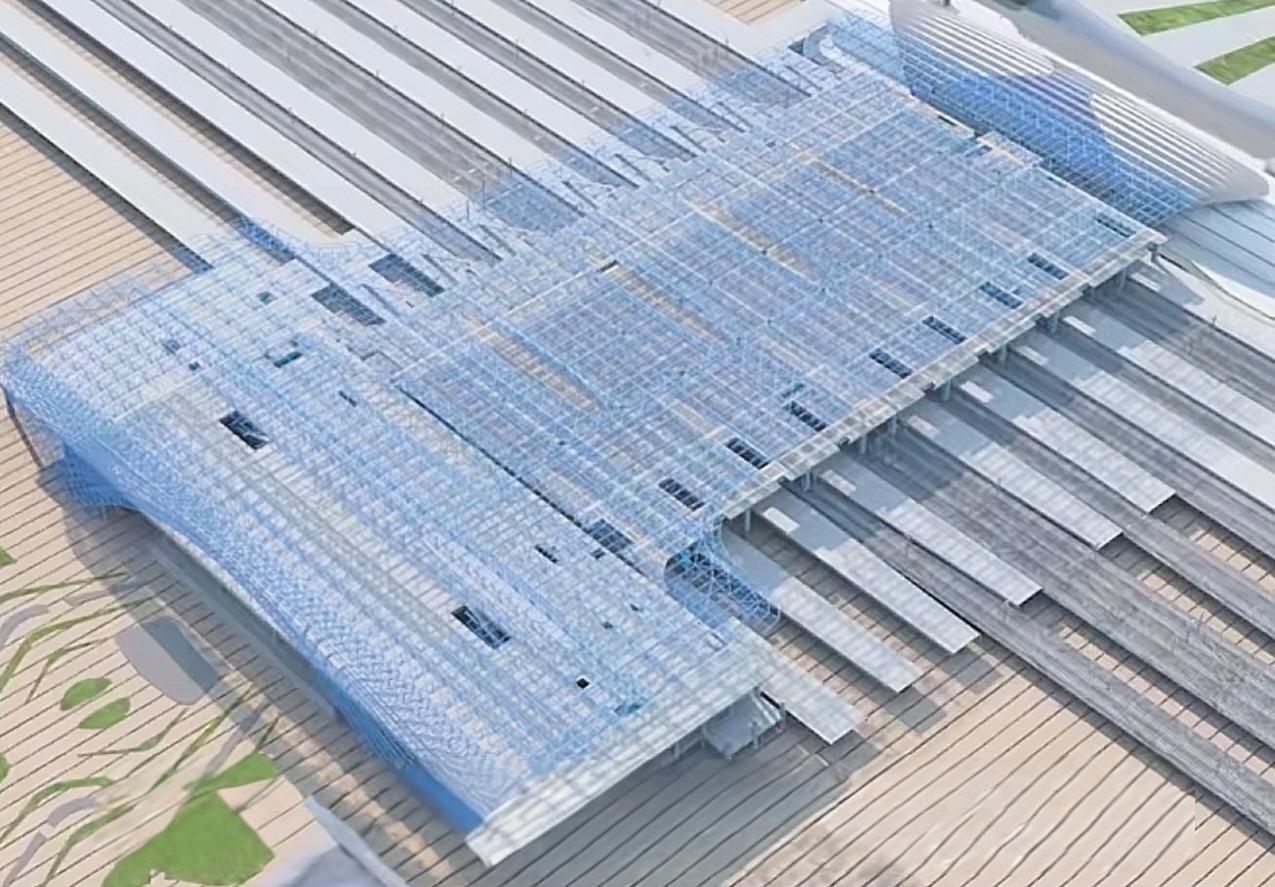 南通站站房内部效果图

 
南通站站房内部效果图让人眼前一亮，它的设计理念“翼翔