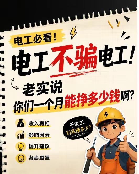 电工真实薪资到底多少钱？。看完各地网友晒单终于有答案了