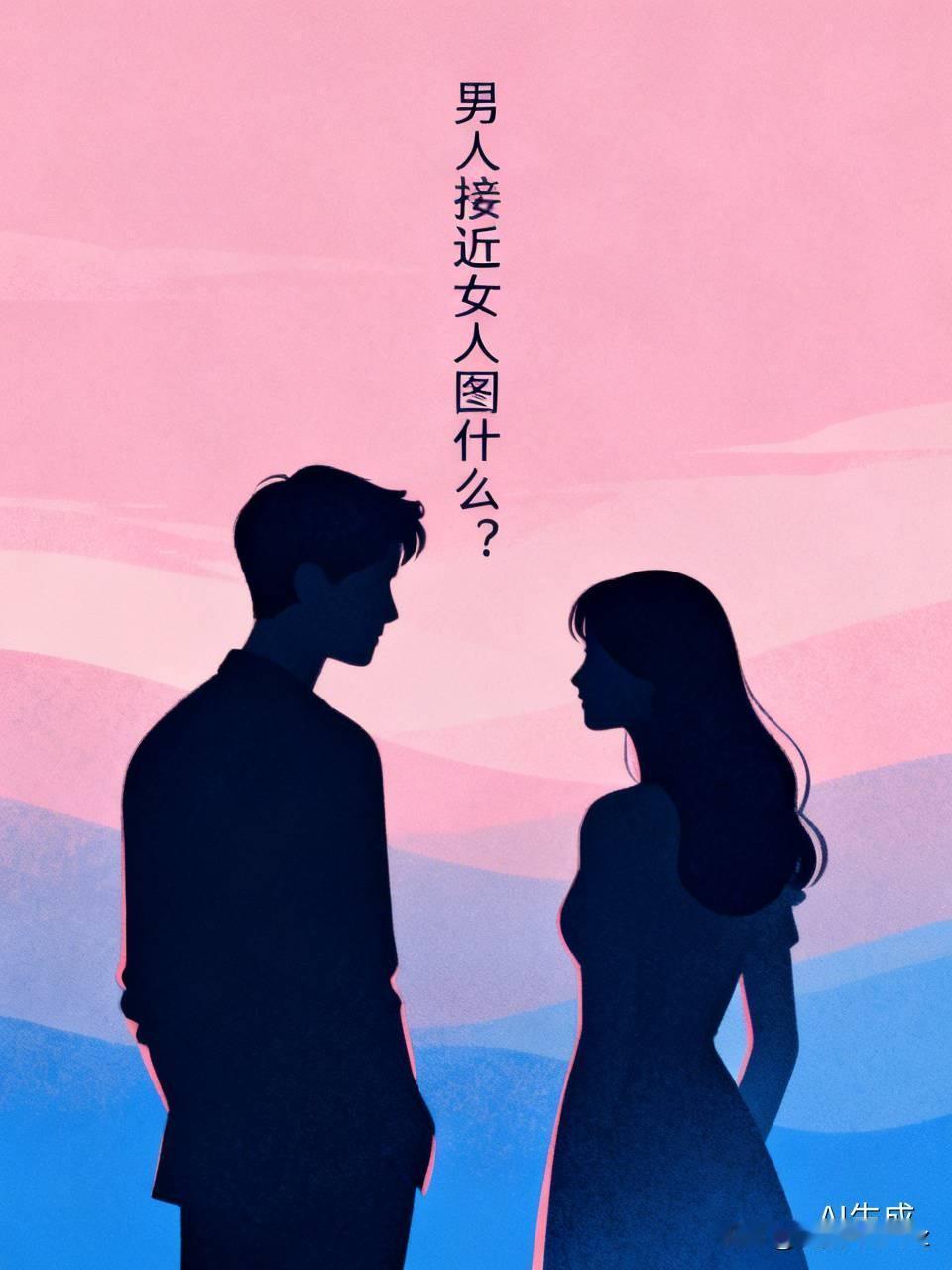 男人接近女人图什么? 一对情侣在夕阳下深情对望。风把女生的碎发吹到男生掌心，他顺