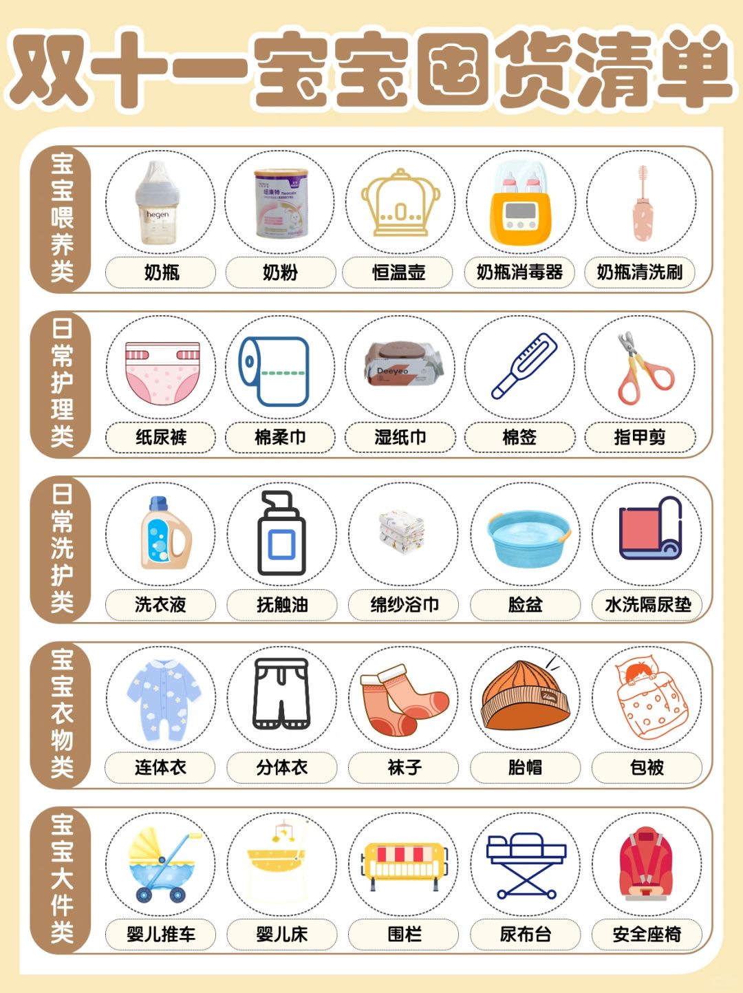 双11宝宝囤货清单！跟着买就对了！