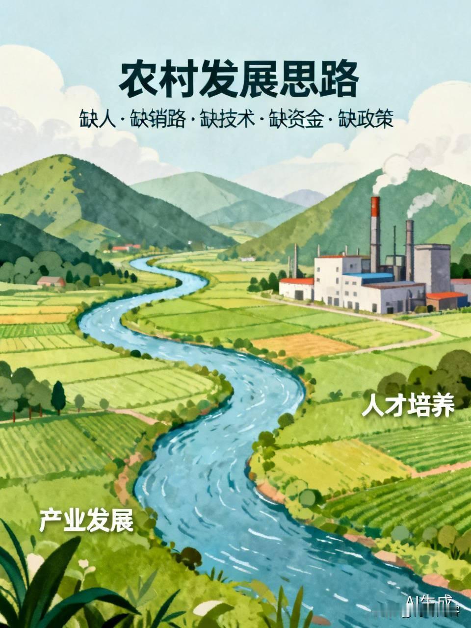 首先是缺人，人是生产中最积极最活跃的因素。其次是缺销路，农村可以可以搞工厂，比如