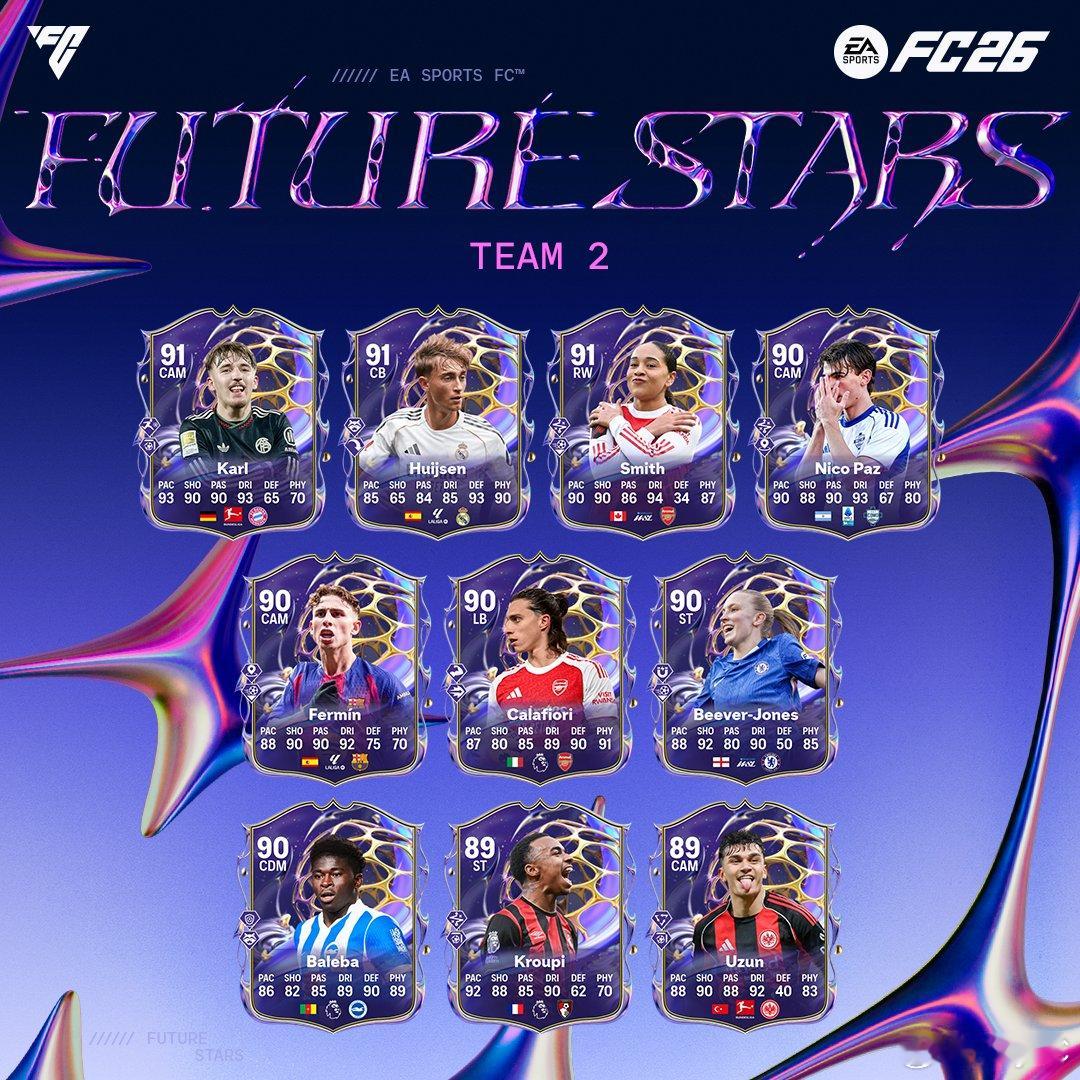 FC 26 Ultimate Team Future Stars未来之星第二套阵