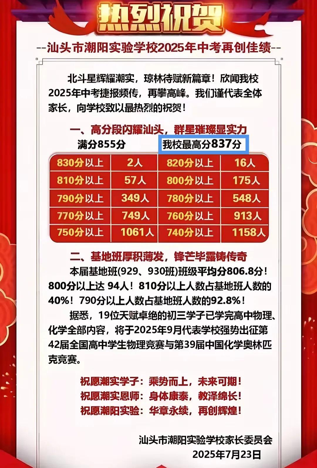 怪不得汕头中考状元林同学选择了潮阳实验学校，没有去金山中学，因为他初中本来就是在