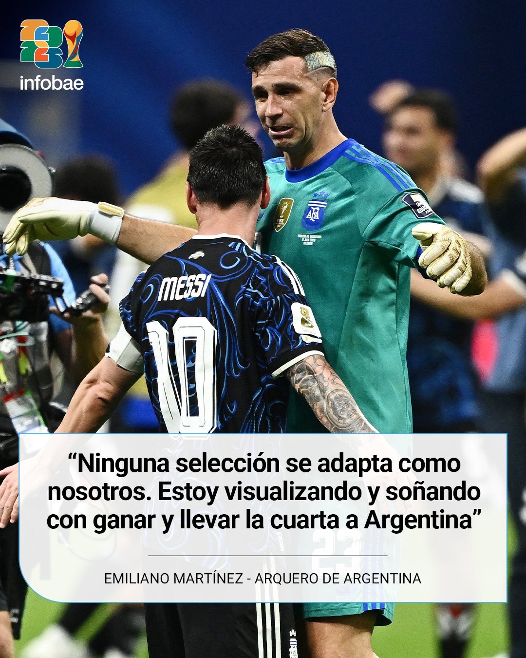 🇦🇷 迪布在决赛前信心十足。埃米利亚诺·马丁内斯在世界杯决赛前夕留下了一段满