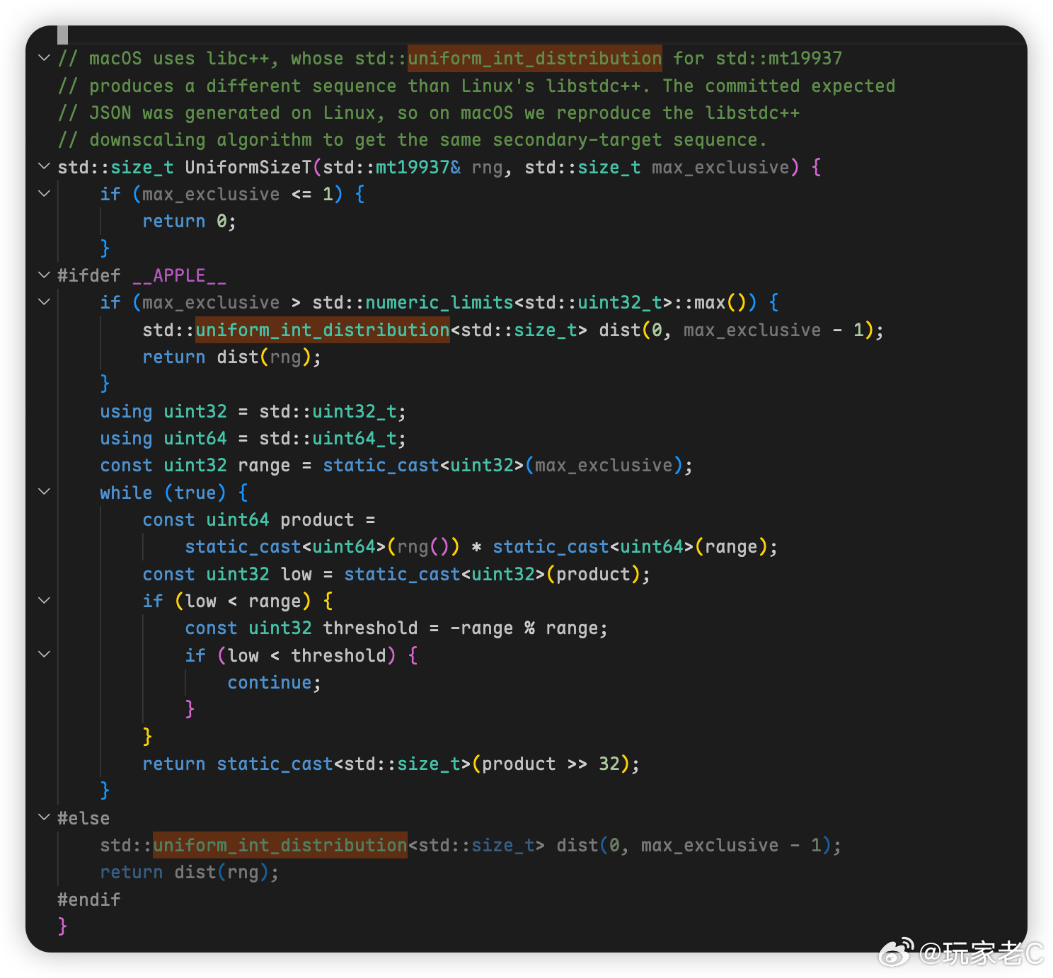 C++真是垃圾，同一个标准库的随机函数，在 Mac 和 Linux 上不同编译器