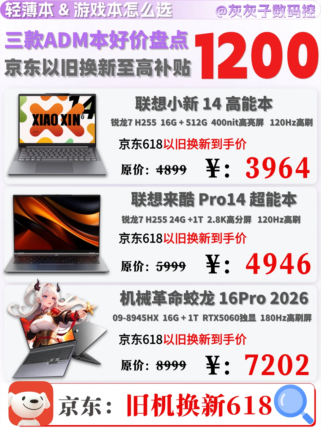618 换笔记本别乱买❗京东以旧换新省钱攻略