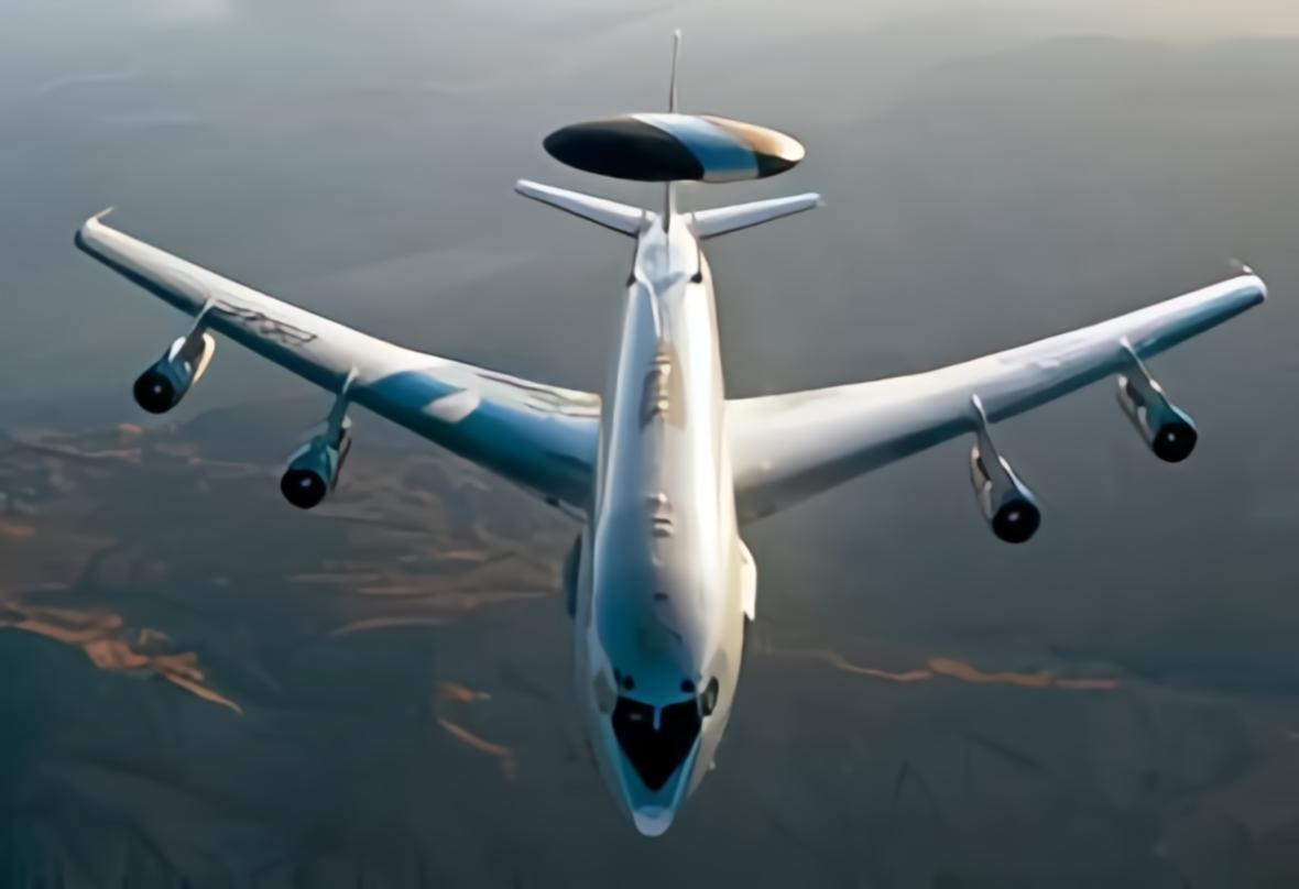 美国E-3“望楼”预警机E-3是波音公司生产的全天候空中预警机，绰号“望楼”（S