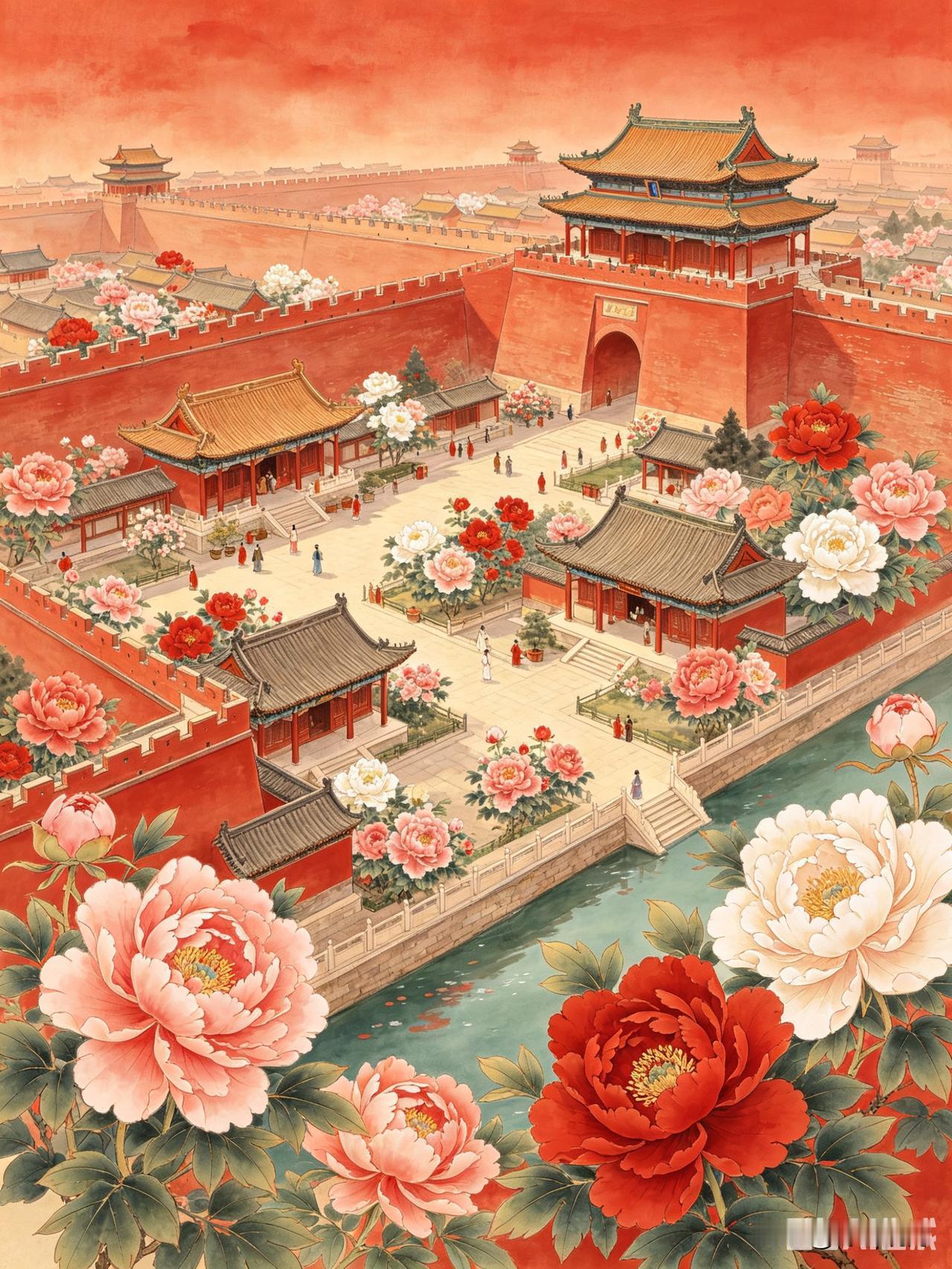 牡丹春醉万年吟，
墨客虽毫意未新。
满蕊天香金粉面，
一城国色独超群。

国色古