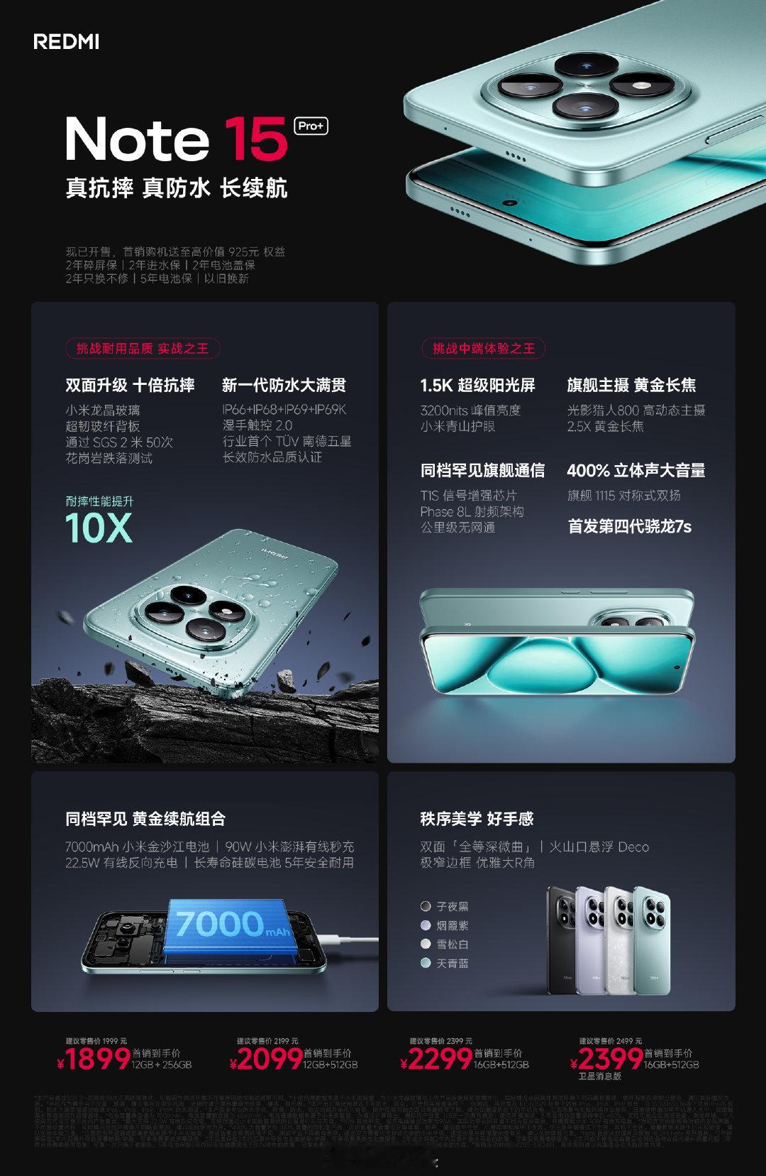 Note 15 Pro+，首销到手价1899元起，这个价格能买到： 小米龙晶玻璃