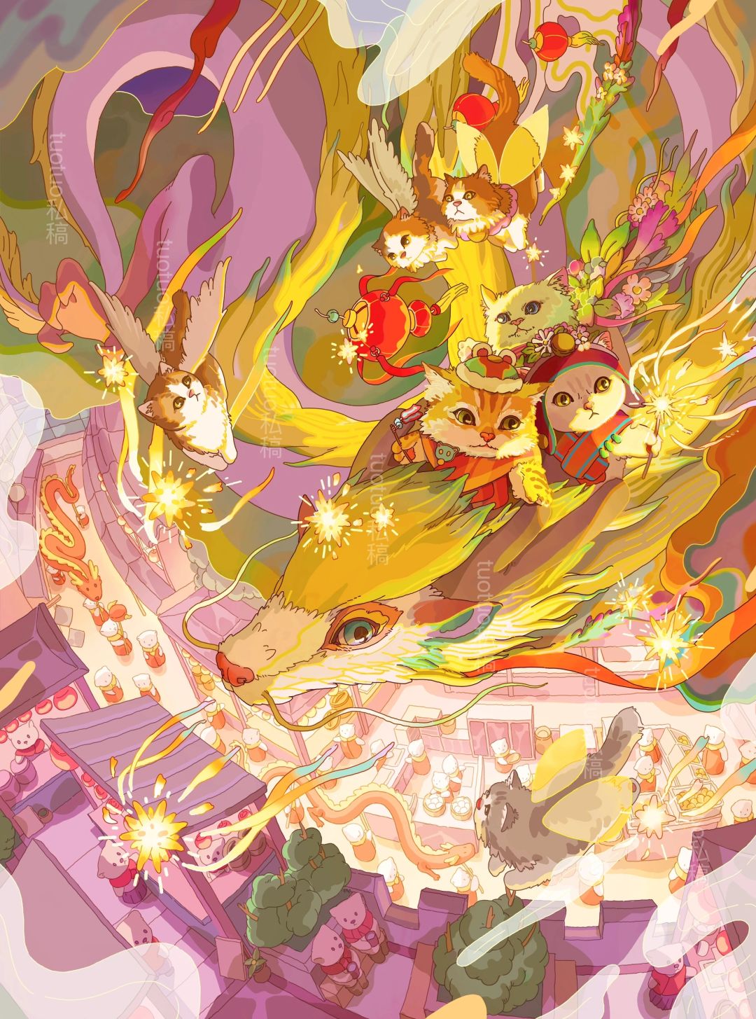 龙腾猫跃 龙年大吉！｜猫咪约稿合集13