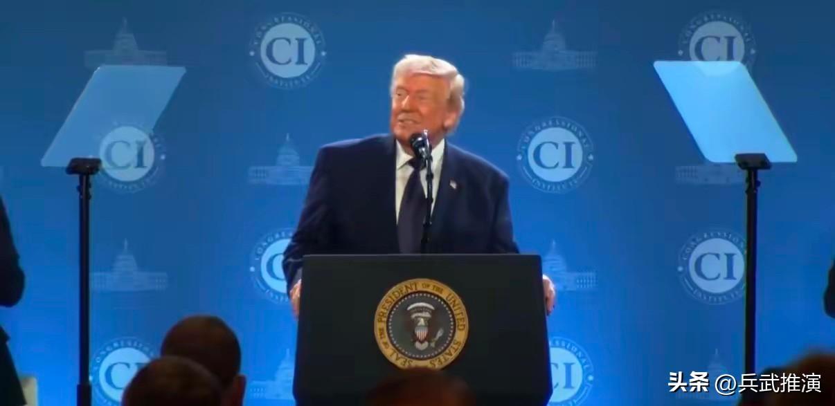 特朗普今天在众议院共和党人面前发表讲话时，将目前已牵涉二十多个国家的伊朗冲突称为