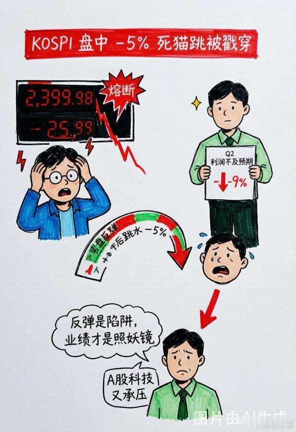 韩国KOSPI跌超5%SK海力士跌超9% 早上还以为日韩反弹能喘口气，结果韩国K