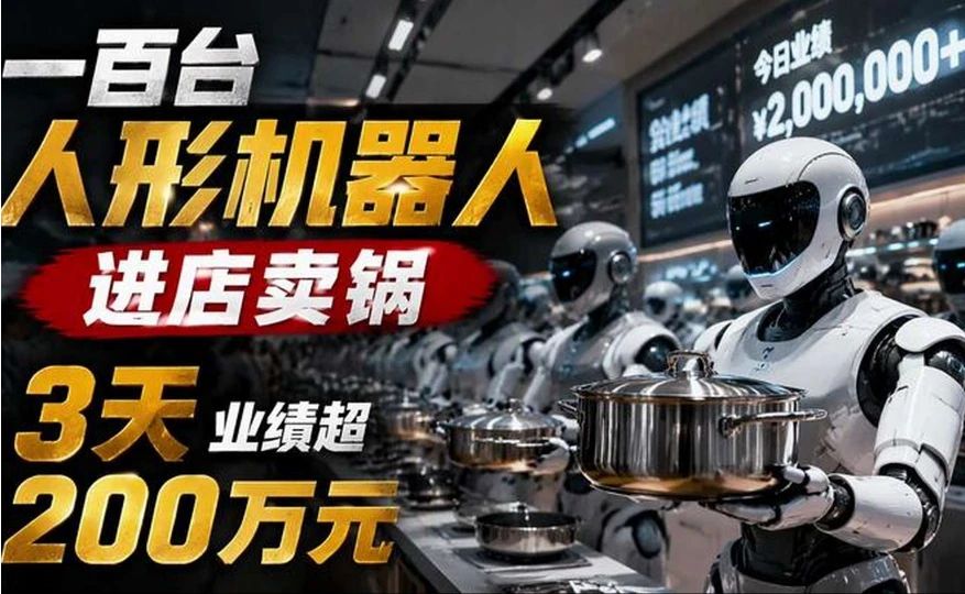 一百台人形机器人进店卖锅，3天业绩超200万元