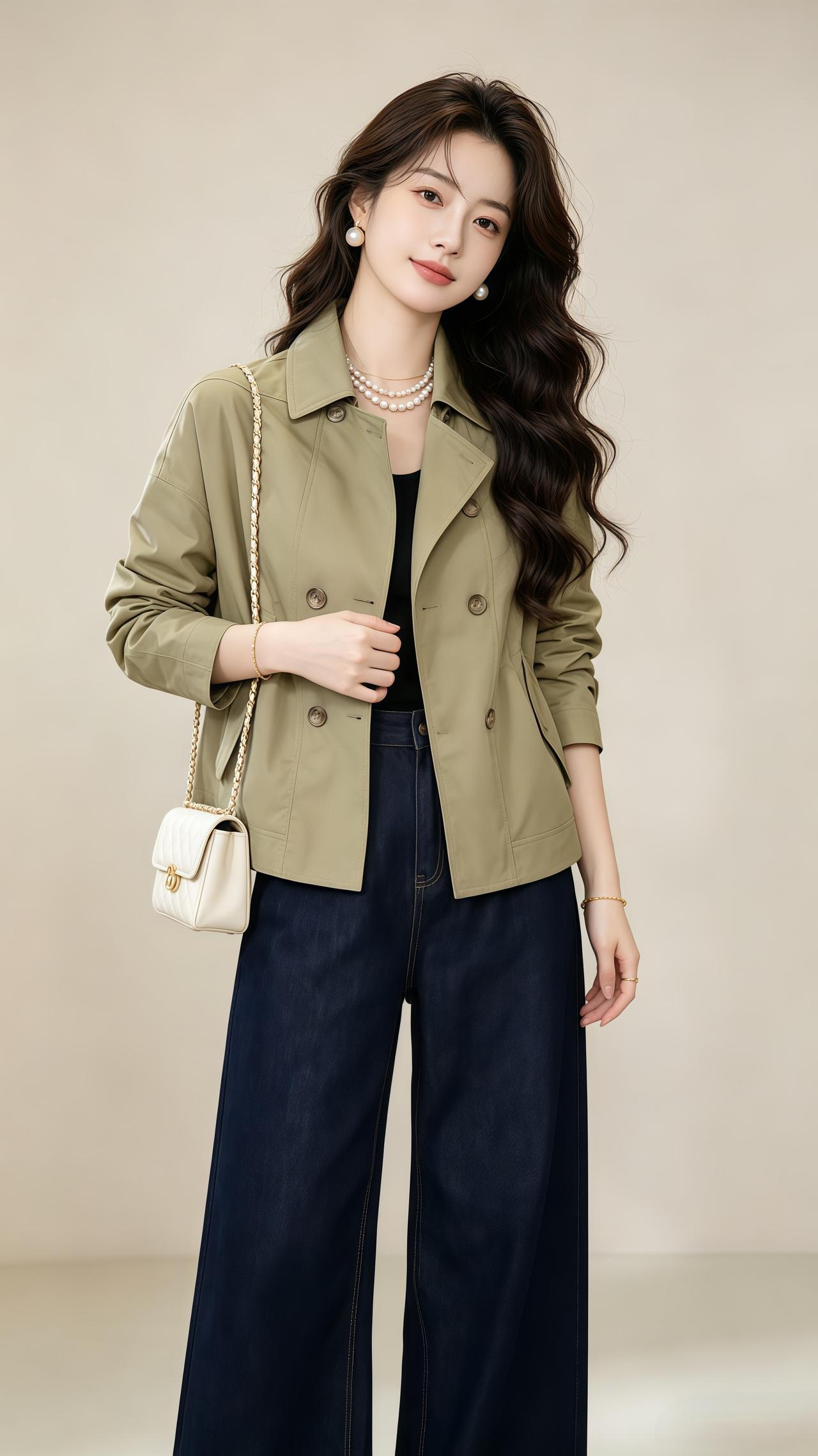 韩系自留外套 百搭短款风衣 穿搭气质穿搭高级感穿搭