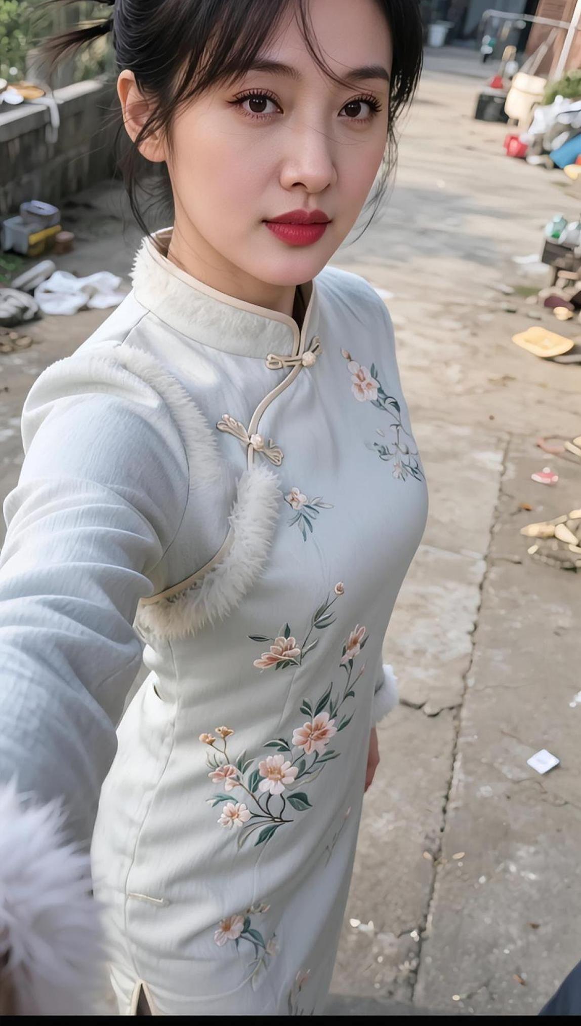 AI田园旗袍自拍 抖音ai创作 甜系女孩  国民安心之选 女生写真