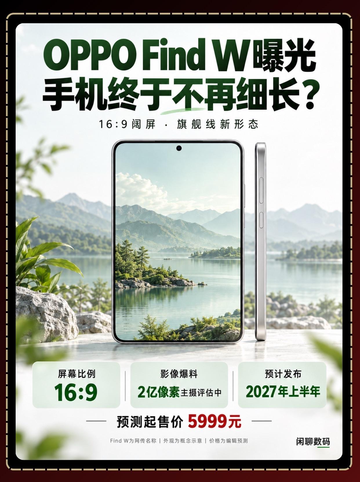 OPPO也要做阔直板？Find W曝光！手机越做越长，OPPO这次可能...