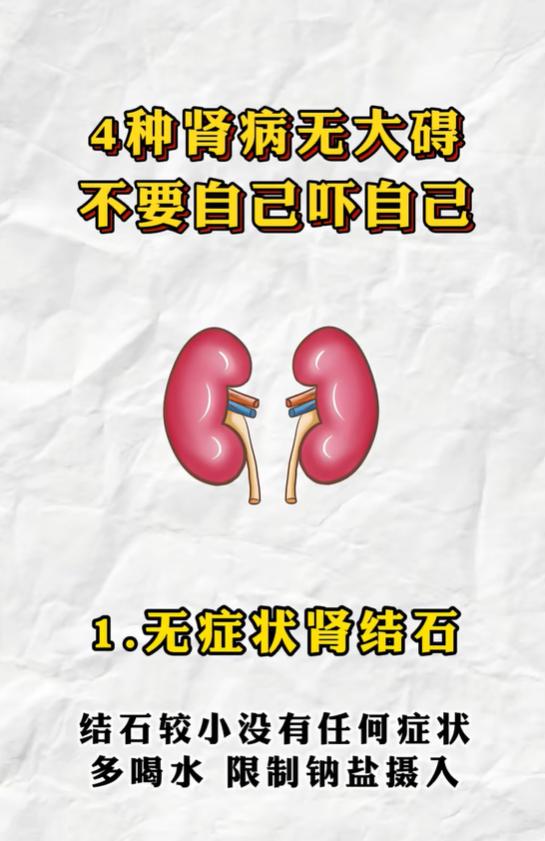 肾结石、肾囊肿不一定危险，这四类肾病很平稳