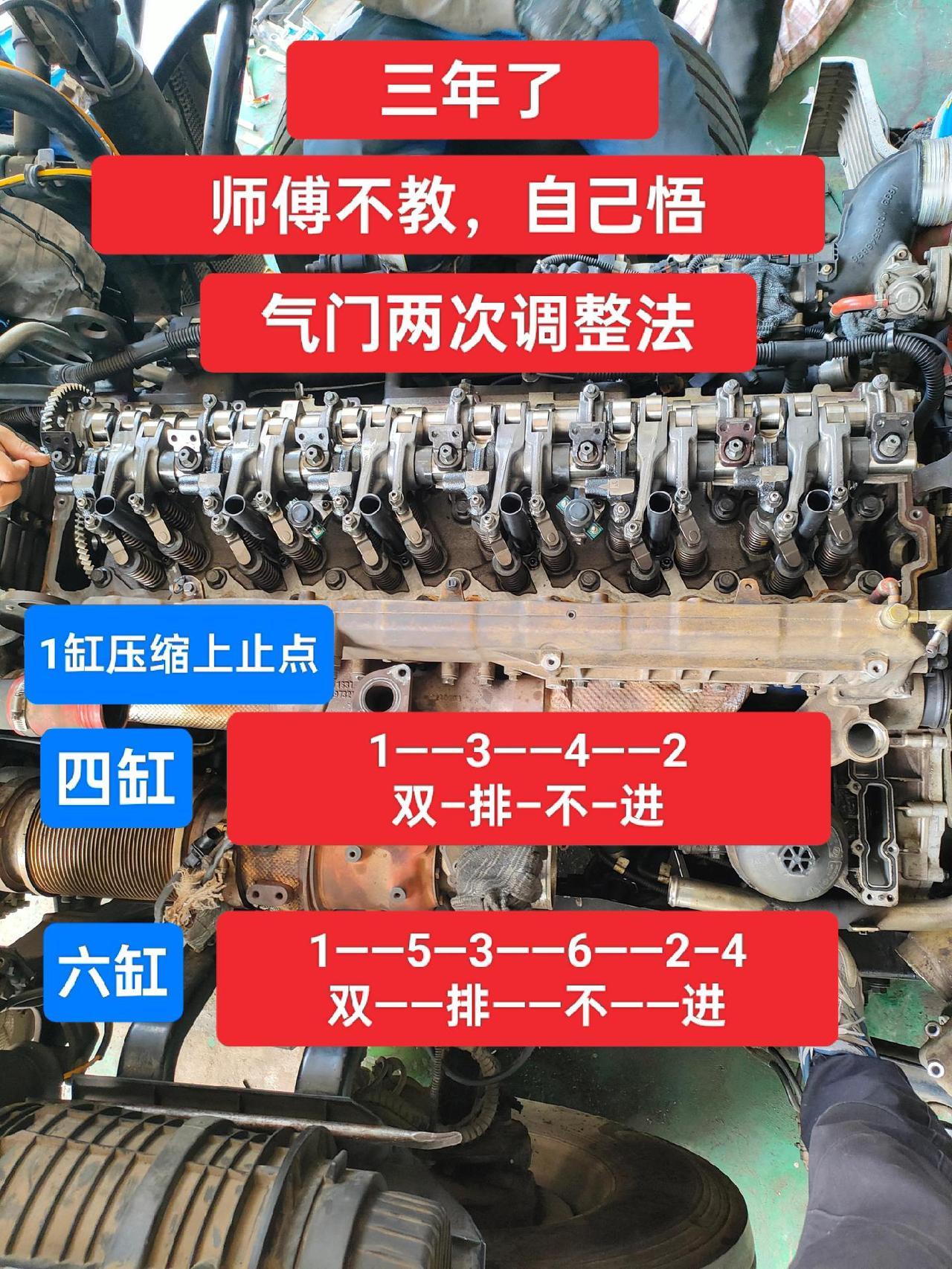 发动机气门间隙，两次调整法，师傅不教，只能自己悟，老话说得好，师傅领进门，修行靠