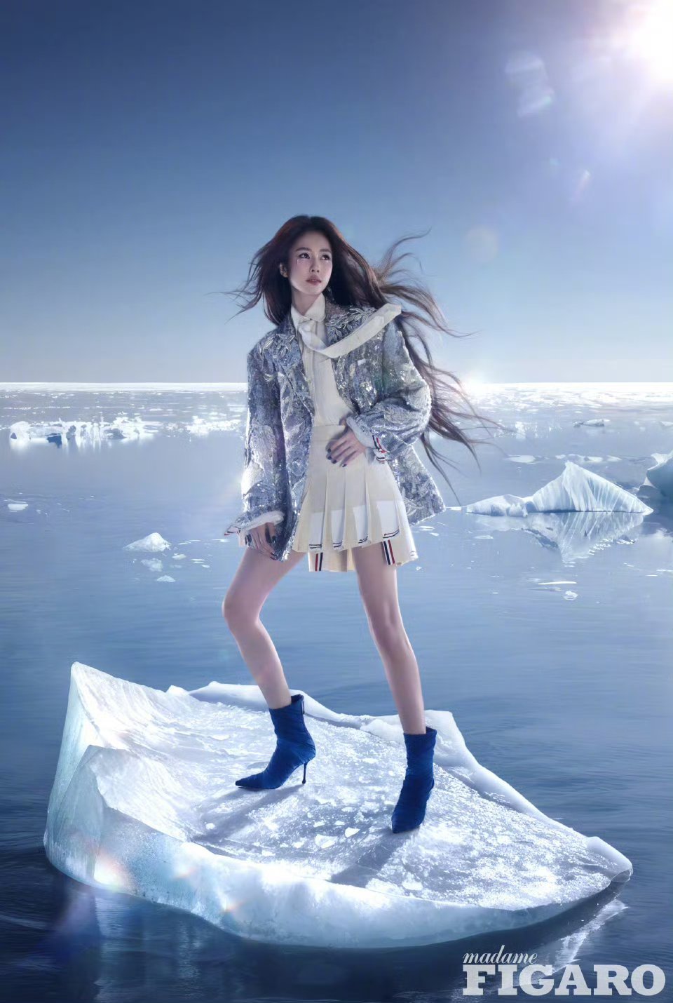 #白鹿一天7套高定# 费加罗全高定刊！白鹿的冰与火系列美到哭，冰雪公主和太阳女王