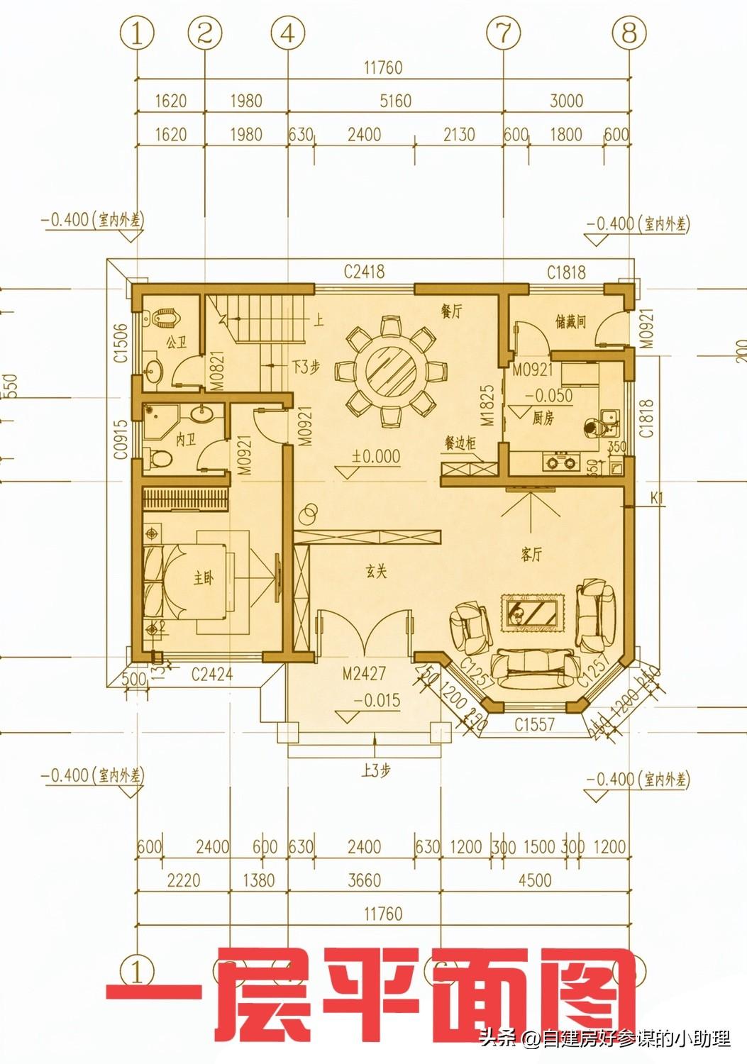 一款“挑不出毛病”的建房图纸[发怒][发怒]
布局很贴合农村居住需求，
各方面的