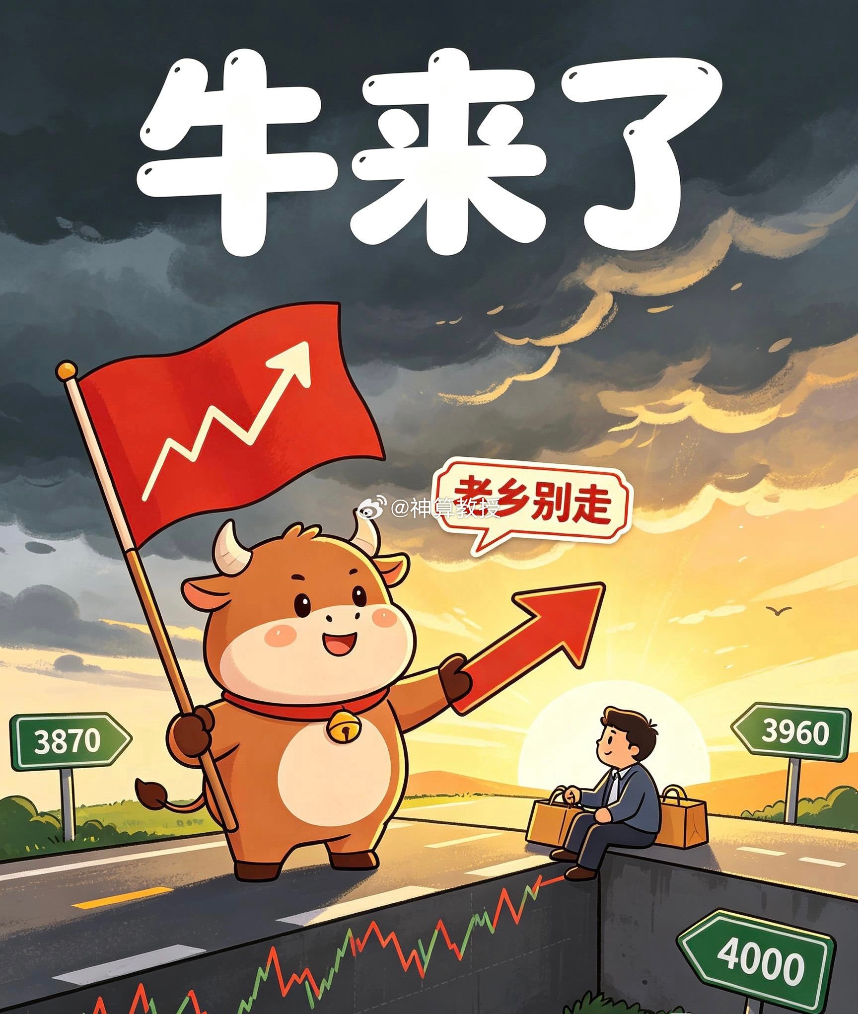 早☕️昨天缩量1138亿，以2.7万亿成交量大幅上涨53.35个基点；中期看，算