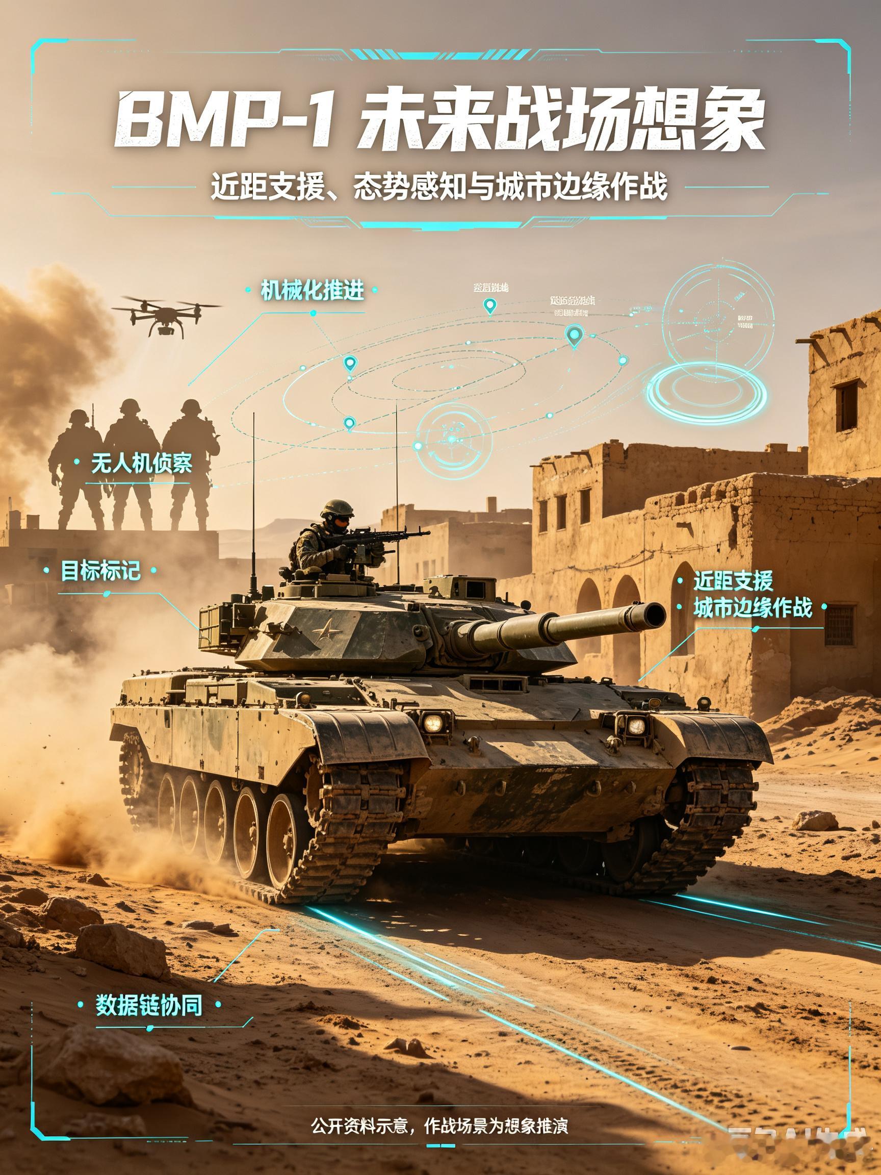 伊拉克🇮🇶 BMP‑1苏制机械化步兵战车解析⬩基础参数战斗全重约13吨，乘员