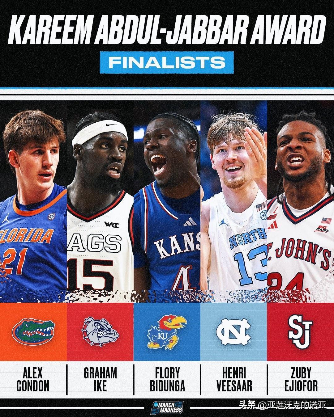 贾巴尔奖=年度最佳中锋的最终五人候选名单，2026年nba选秀 佛罗里达大学Al
