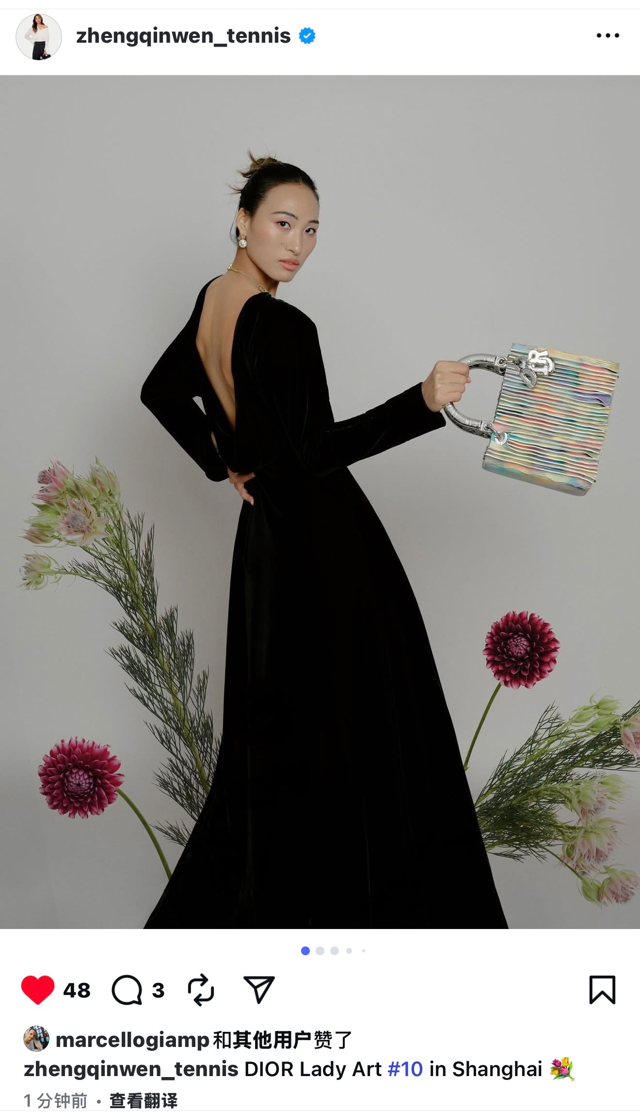 郑钦文ins同步更新，这个女孩真的太会拍啦