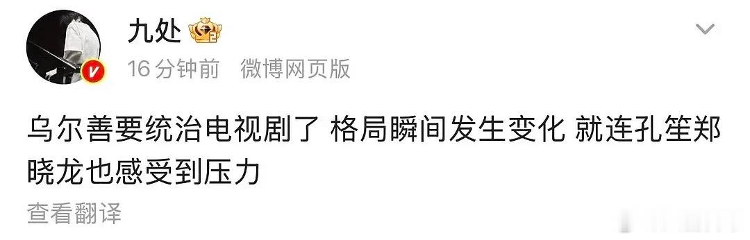 乌尔善要拍电视剧了 
