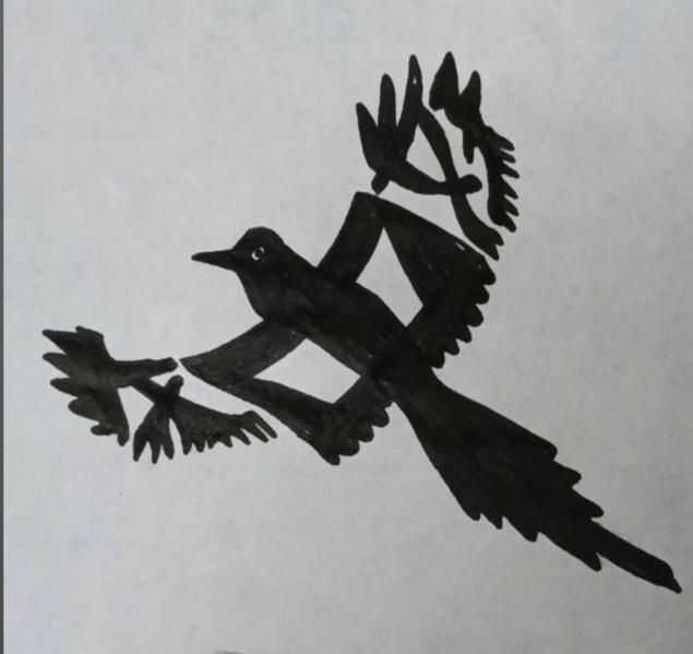 〔看图猜字〕
每年的三月三；
风筝呀飞满天；
我也扎个风筝；
春风吹风筝飞；
图