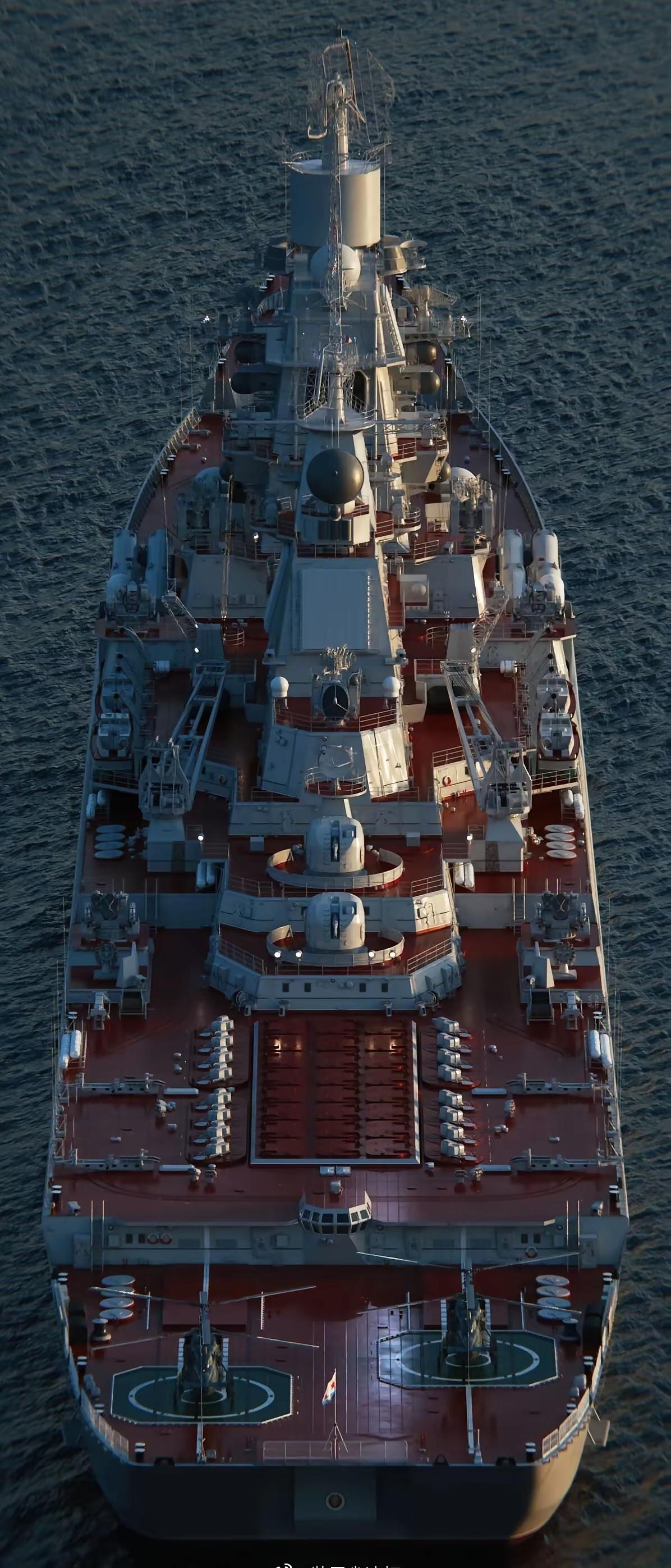 基洛夫级导弹巡洋舰。俄系战舰﻿ ﻿ 巡洋舰战斗群 
前苏联在导弹巡洋舰身上把武器