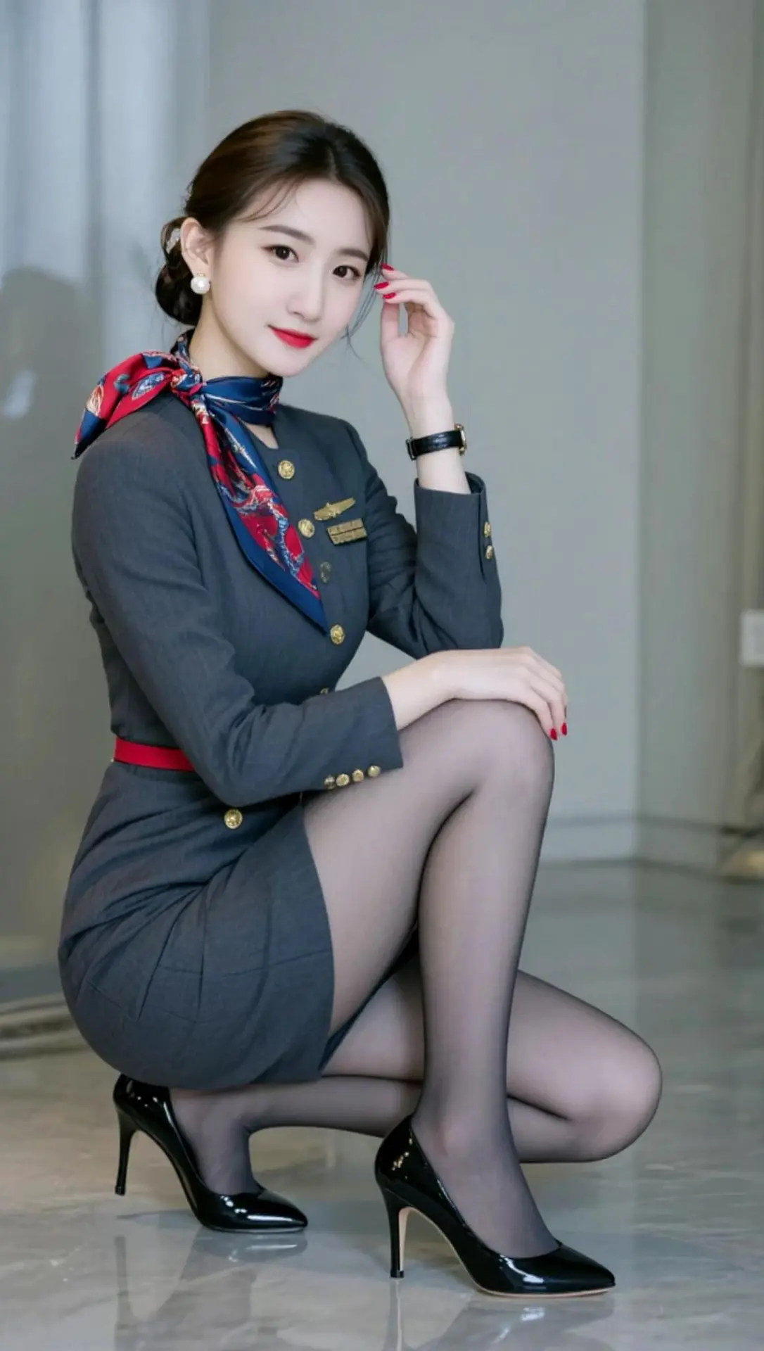 AI冷艳空姐风 ai创作