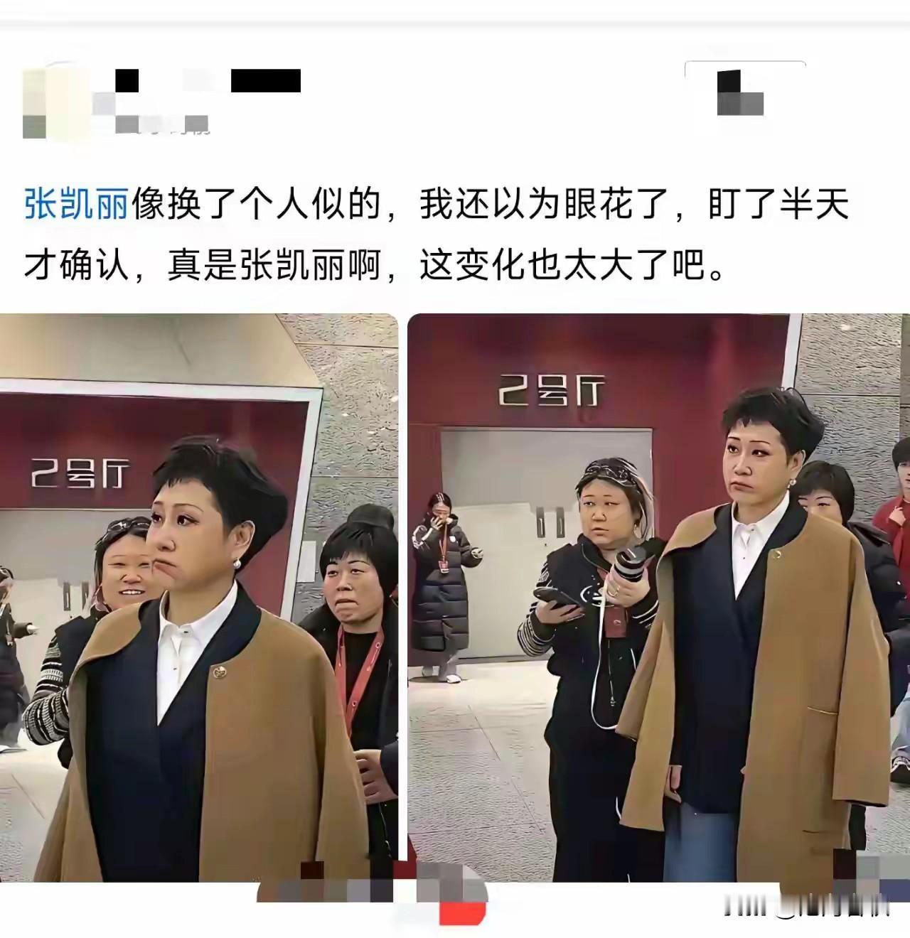 张凯丽怎么变成这样了？
整体回春了，她的👄怎么了？
有点怪怪的，好像含了一颗糖