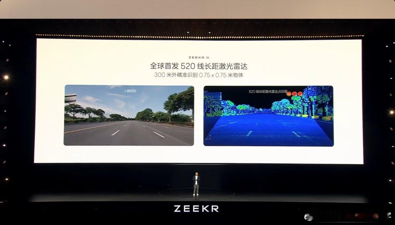 极氪9X 千里浩瀚H9居然用了五颗激光雷达！其中一颗520线长距激光雷达，可以在