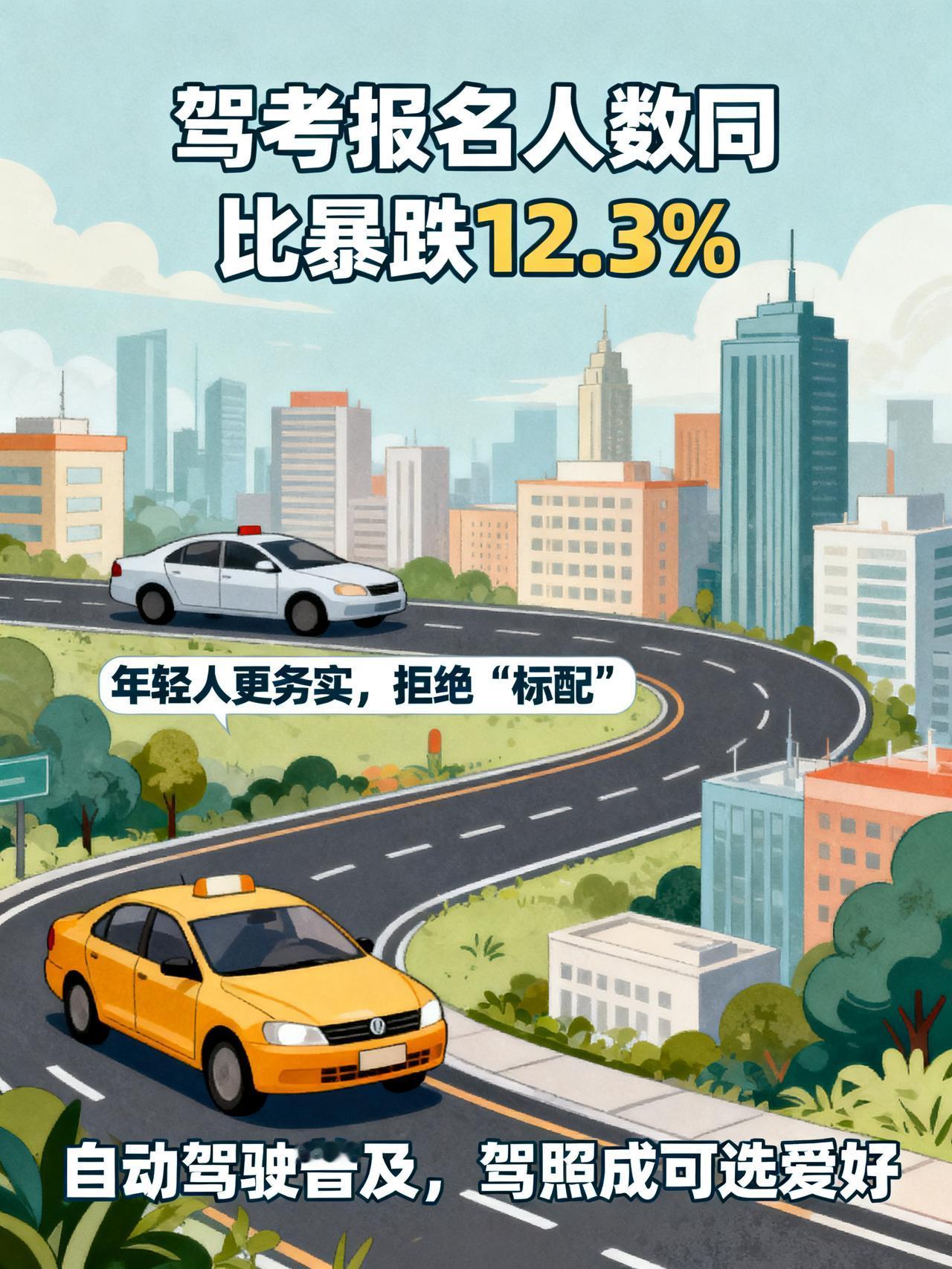 考驾照迎来“断崖式下降”！00后：考驾照干啥？打车不香吗？
2025年全国驾考报