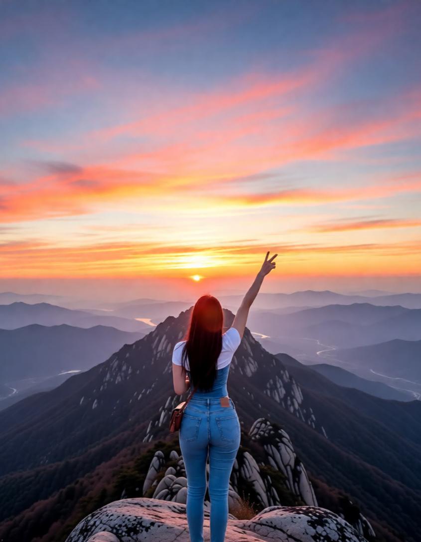 高山之巅 随手拍"霞光" 紫气东来