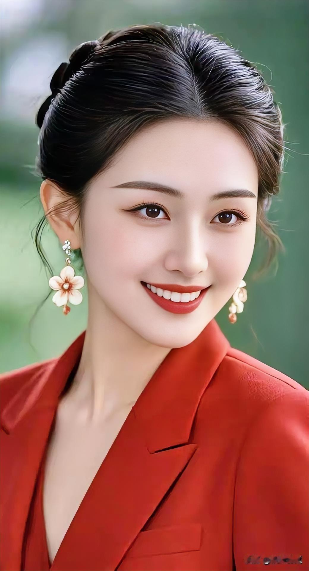 优雅红衣，绽放迷人笑容，尽显女性魅力！🌸💄👗