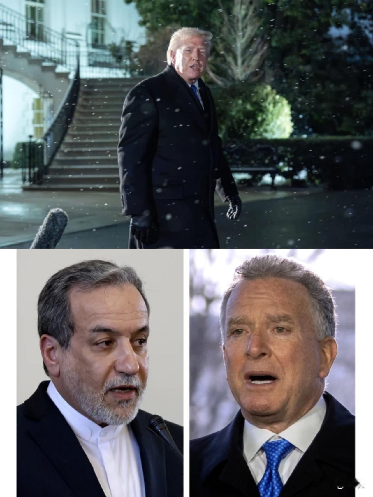 伊朗外长阿巴斯·阿拉格奇（图2左）和美国特使史蒂夫·维特科夫在阿曼通过阿曼外长举