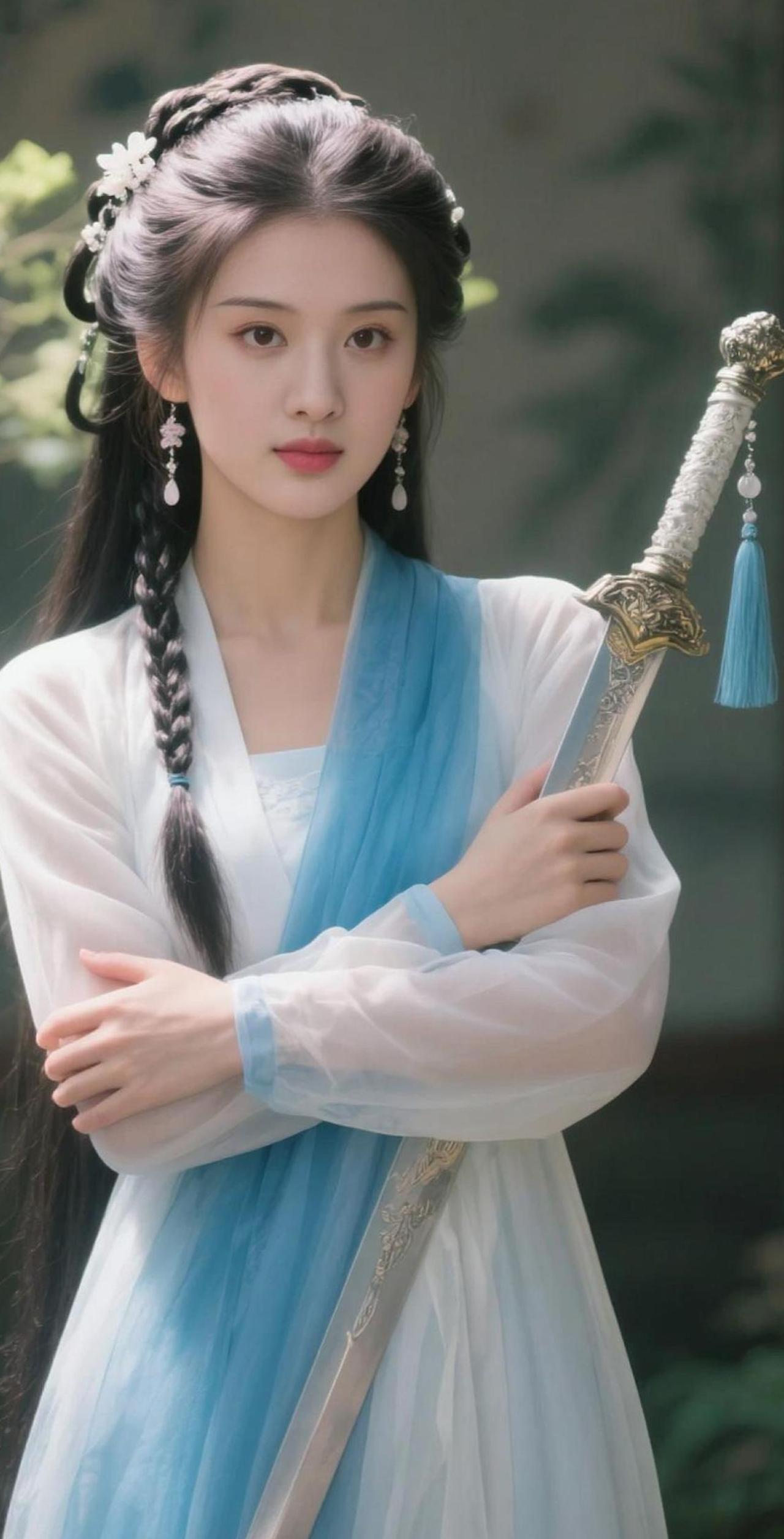 AI古风持剑写真 随变ai随便玩